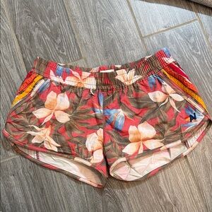 Aviator Nation womens size small Floral 5 stripe Board Shorts swim HTF!